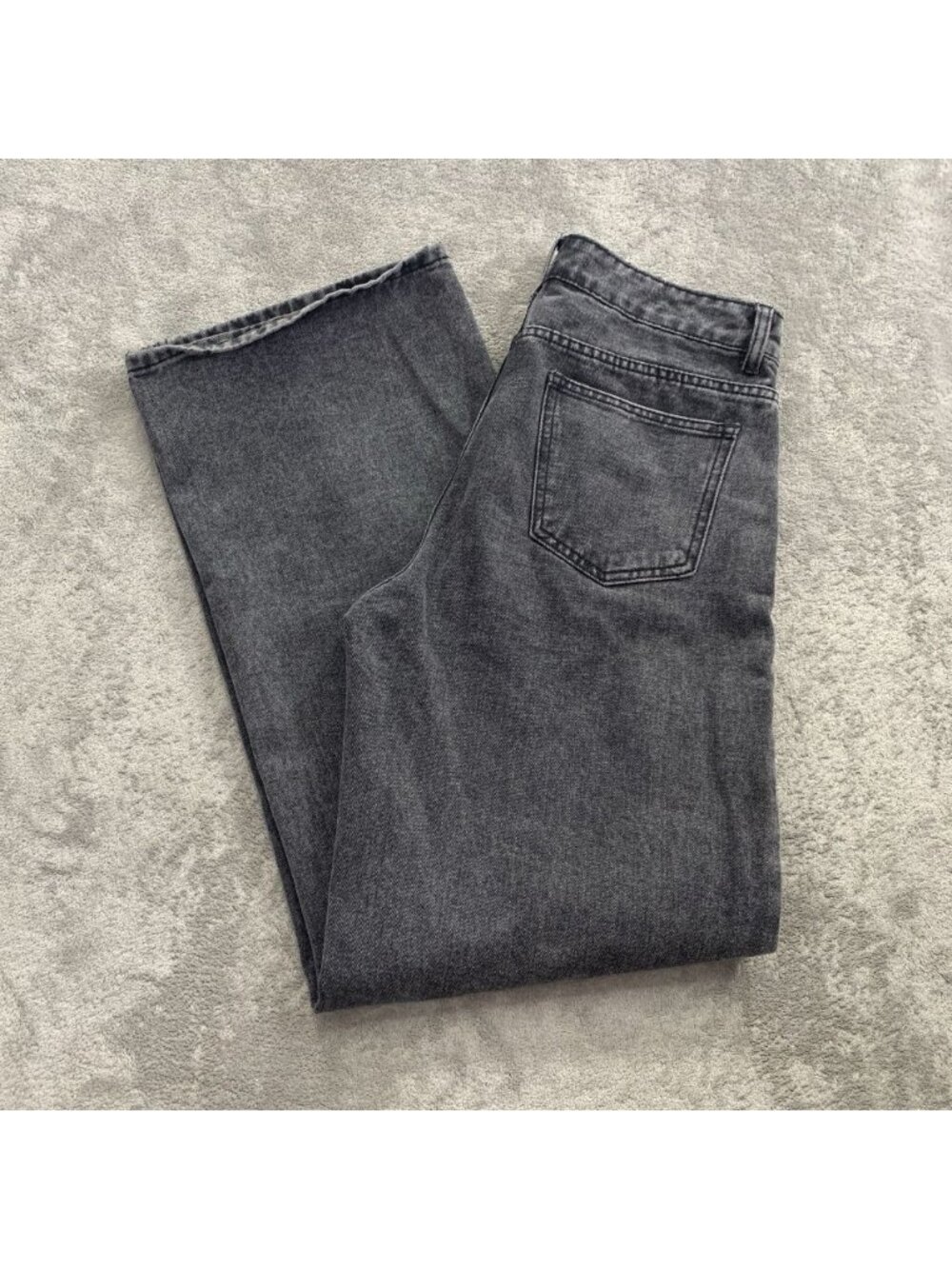 Lioness Straight Jeans Womens Medium Black High Rise Cotton Baggy Wide Leg Denim